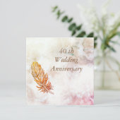 Marmer 40th Wedding Jubileum Uitnodiging (Staand voorkant)