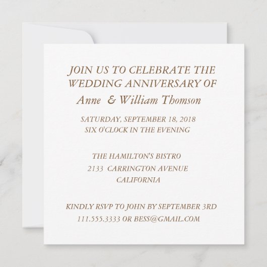Marmer 40th Wedding Jubileum Uitnodiging (Achterkant)