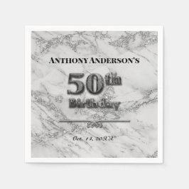 Marmer 50th Birthday Party Servet