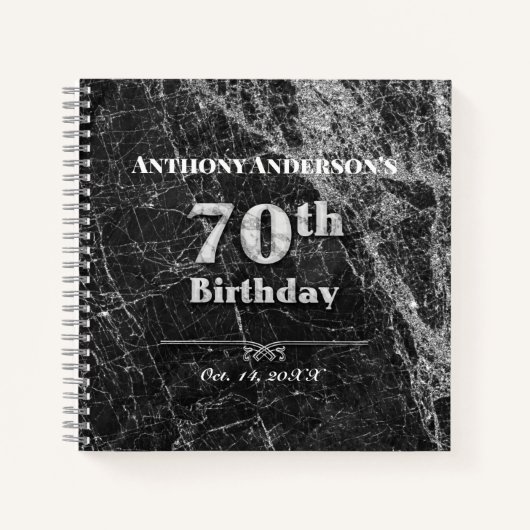 Marmer 70th Birthday Party Guest Book Notitieboek (Voorkant)