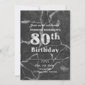 Marmer 80th Birthday Party Invitation Kaart (Voorkant)
