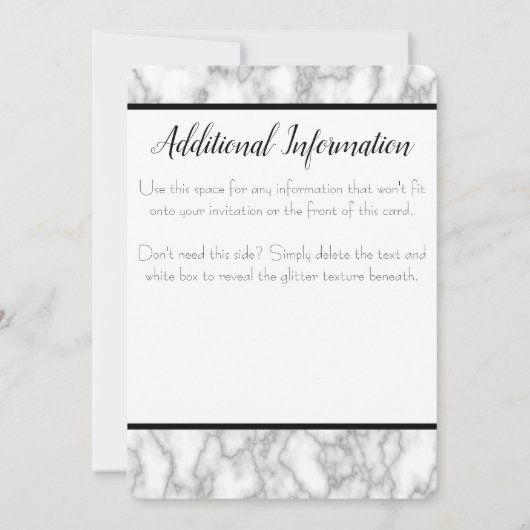 Marmer Aanvullende Info Card Kaart (Achterkant)