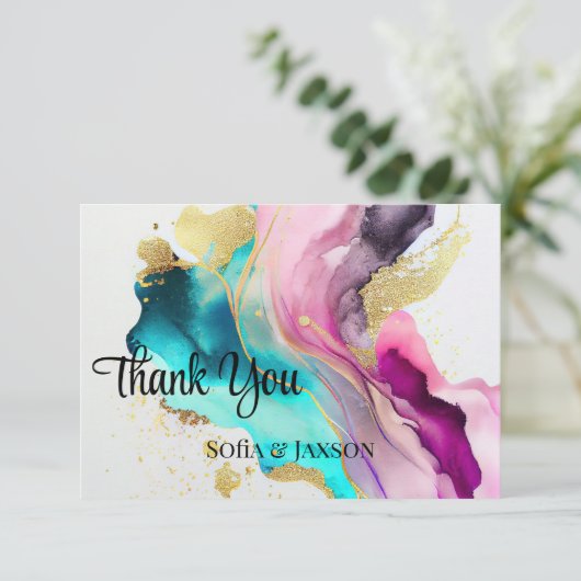 Marmer Abstract bedankkaart (Staand voorkant)