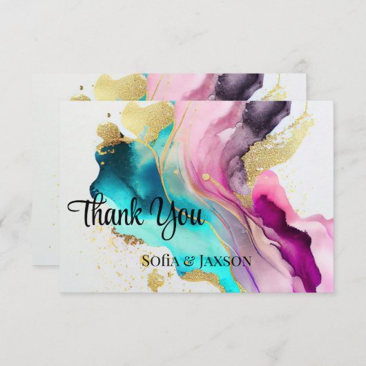 Marmer Abstract bedankkaart (Voorkant / Achterkant)