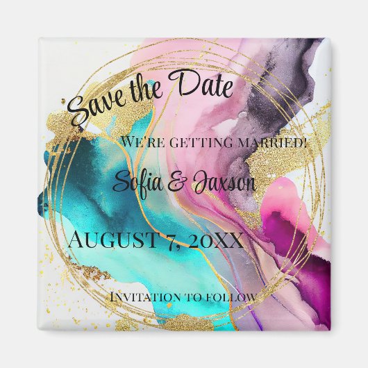 Marmer Abstract Sla de datum op Magneet (Voorkant)