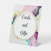 Marmer Abstract Teken Reclamebord Met Voetstuk (Voorkant)