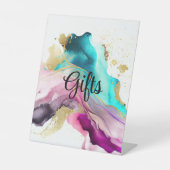 Marmer Abstract voetstuk teken Reclamebord Met Voetstuk (Voorkant)