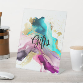 Marmer Abstract voetstuk teken Reclamebord Met Voetstuk