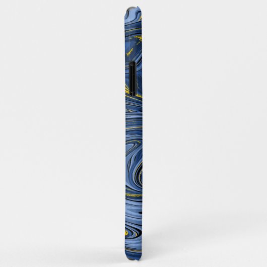 Marmer Abstract Zwemelen Blauw Zwart Glitter Case-Mate iPhone Case (Achterkant/rechts)