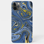 Marmer Abstract Zwemelen Blauw Zwart Glitter Case-Mate iPhone Case (Achterkant)