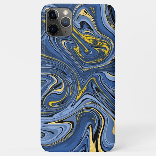 Marmer Abstract Zwemelen Blauw Zwart Glitter Case-Mate iPhone Case (Achterkant)