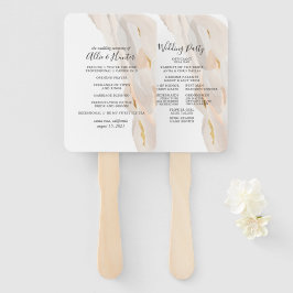 Marmer Abstracte bruiloft programma fan Handwaaier