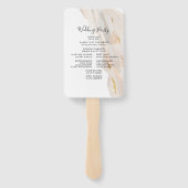 Marmer Abstracte bruiloft programma fan Handwaaier (Achterkant)