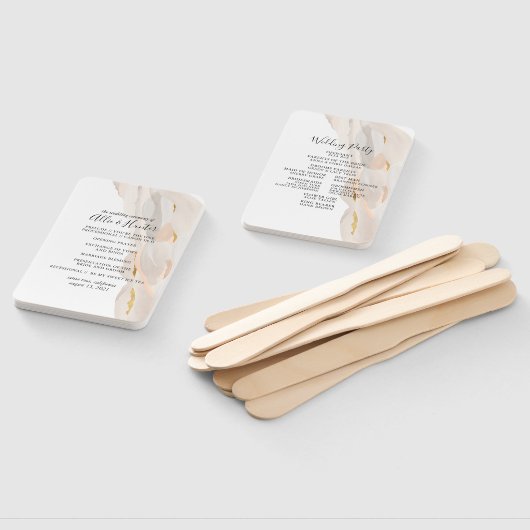 Marmer Abstracte bruiloft programma fan Handwaaier (Niet-gemonteerd)