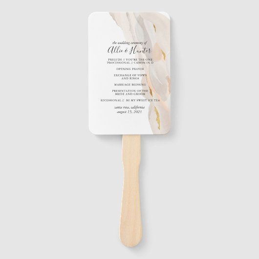 Marmer Abstracte bruiloft programma fan Handwaaier (Voorkant)