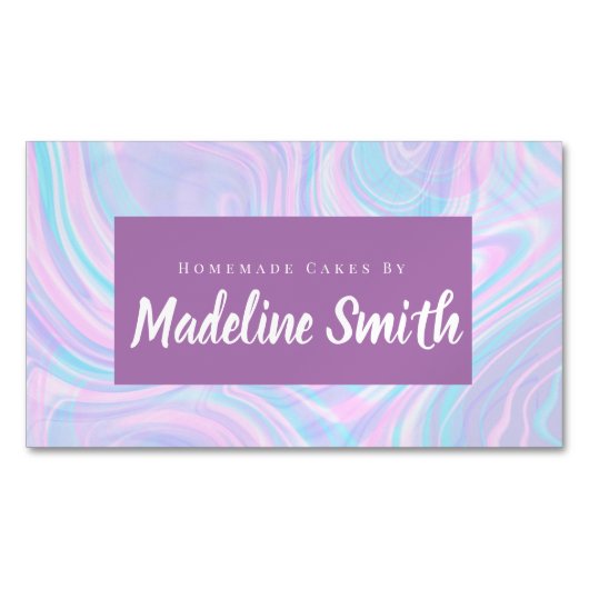 Marmer Abstracte Homemade Cake Bakery Magnetisch Visitekaartje (Voorkant)