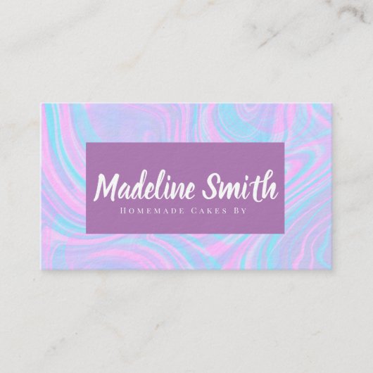 Marmer Abstracte Homemade Cake Bakery Visitekaartje (Voorkant)