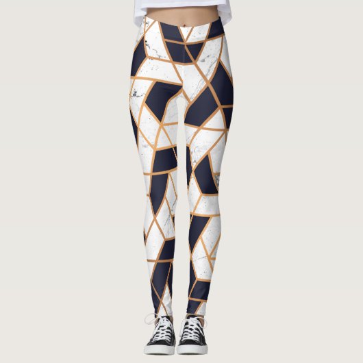 Marmer Abstracte mozaïek Leggings (Voorkant)