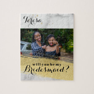Marmer achtergrond Bridesmaid Voorstel Marmer Foto Legpuzzel