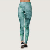Marmer-achtige textuur in Mint Green Leggings (Achterkant)