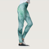 Marmer-achtige textuur in Mint Green Leggings (Rechts)