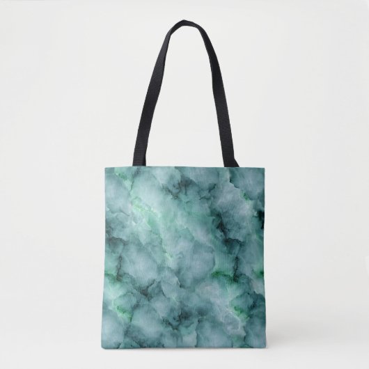 Marmer-achtige textuur in Mint Green Tote Bag (Voorkant)