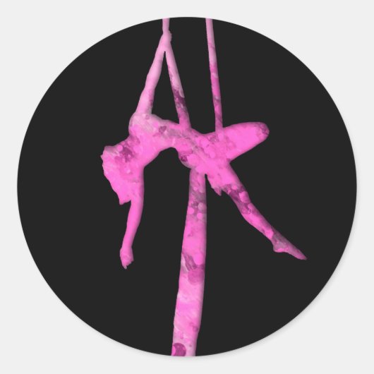 Marmer Aerialist silhouet Ronde Sticker (Voorkant)