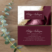 Marmer Agaat Bourgogne Gouden Glitter Luxe Visitekaartje