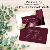 Marmer Agaat Bourgogne Gouden Glitter Luxe Visitekaartje