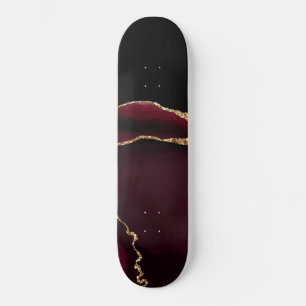 Marmer Agaat Chic Zwart Paars Goud Glitter Persoonlijk Skateboard
