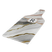 Marmer Agaat Goud Glitter Monogram Initiaal Naam Snijplank (Hoek)