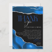 Marmer Agaat Koninklijke blauwe bruiloft Bedankkaart (Voorkant)