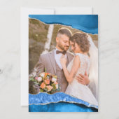 Marmer Agaat Koninklijke blauwe bruiloft Bedankkaart (Achterkant)