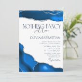 Marmer Agaat Koninklijke blauwe bruiloft Kaart (Staand voorkant)