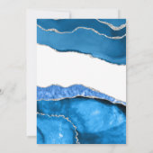 Marmer Agaat Koninklijke blauwe bruiloft Kaart (Achterkant)