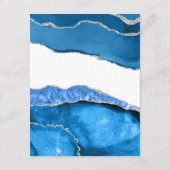 Marmer Agaat Royal blauw bruiloft Details Informatiekaartje (Achterkant)