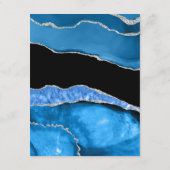 Marmer Agaat Royal blauw bruiloft Details Informatiekaartje (Achterkant)