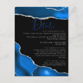 Marmer Agaat Royal blauw bruiloft Details Informatiekaartje (Voorkant)
