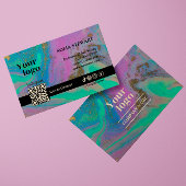 Marmer Agaat Trendy Hologram Instagram QR Code Visitekaartje