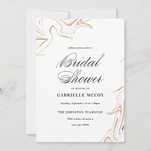 Marmer Agaat Vrijgezellenfeest | roze en goud Kaart (Voorkant)