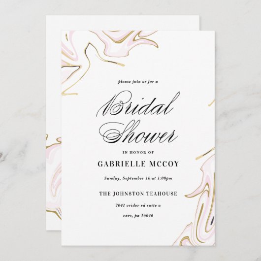 Marmer Agaat Vrijgezellenfeest | roze en goud Kaart (Voorkant / Achterkant)