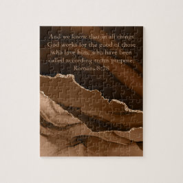 Marmer Agate Brown Gold Bijbel Verse Romans 8 Legpuzzel