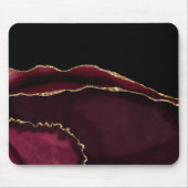 Marmer Agate Chic Zwart Paars Goud Glitters Muismat (Voorkant)