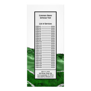 Marmer Agate Glamoureuze Smaragdgroene Zilver Reclamekaart