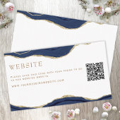 Marmer Agate Gold Glitter Wedding Website QR Informatiekaartje