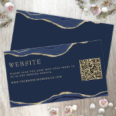 Marmer Agate Gold Glitter Wedding Website QR Informatiekaartje