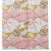 marmer agate gouden roze douchegordijn (Voorkant)