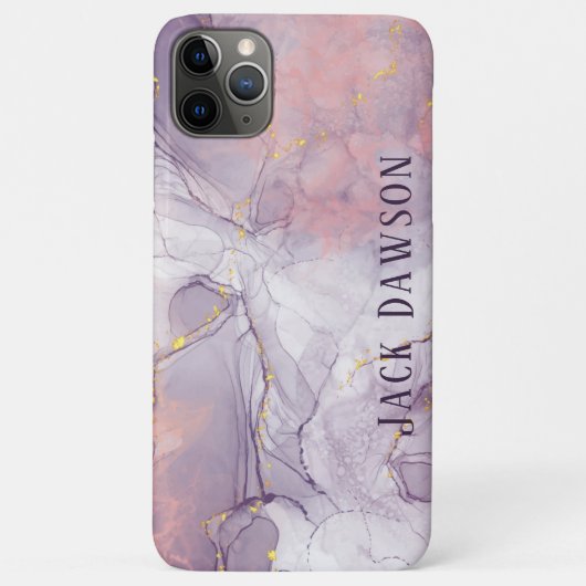 Marmer Agate Paars en Goud Persoonlijk Case-Mate iPhone Case (Achterkant)