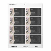 Marmer agate professioneel grijs gelaathaar etiket (Full Sheet)