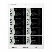 Marmer agate professioneel zwart-wit etiket (Full Sheet)